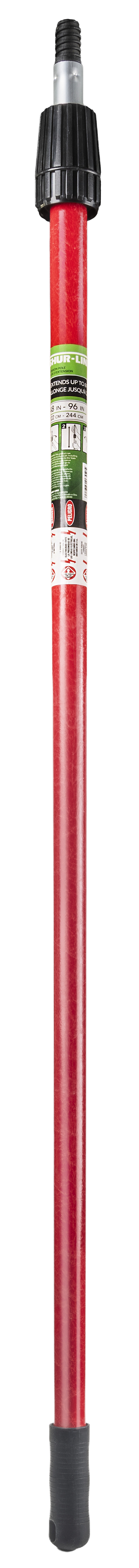 Fiber/Aluminum Collet Extension Pole, Ext up to 8 ft. (48” - 96”)