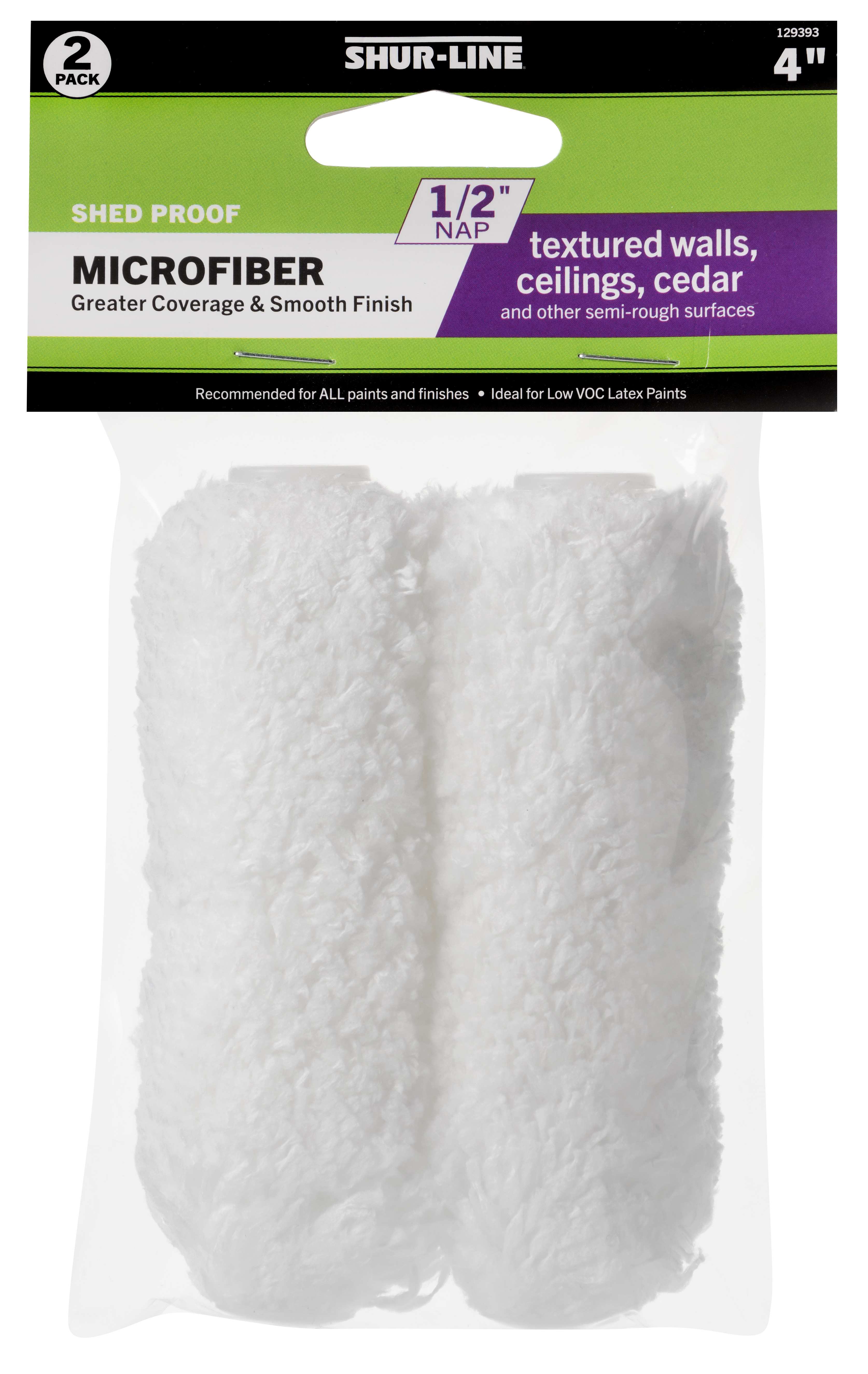 Better 2PK Refill, 4” Microfiber Mini Roller Cover 1/2