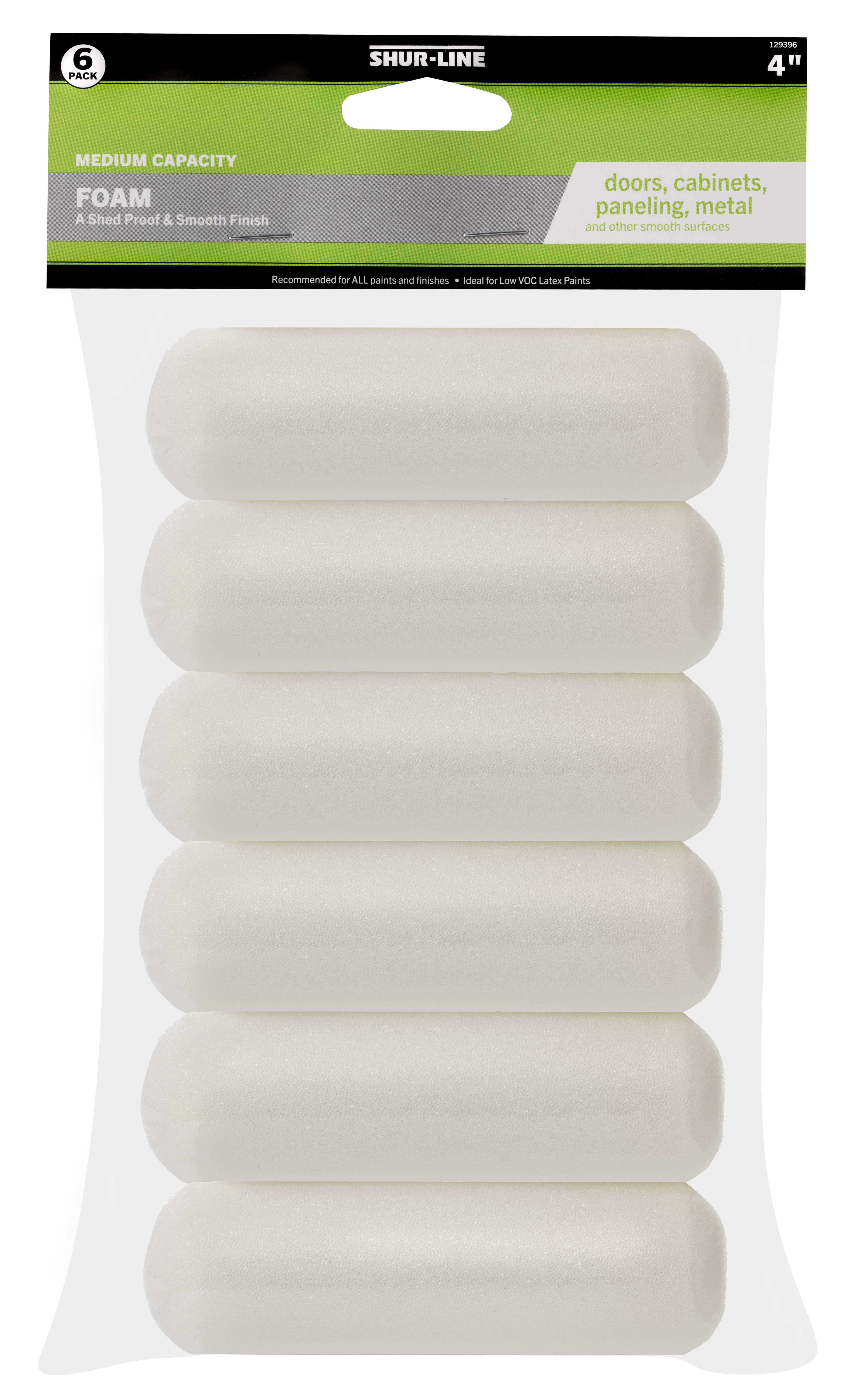 6PK Refill, 4” Foam Mini Roller Cover