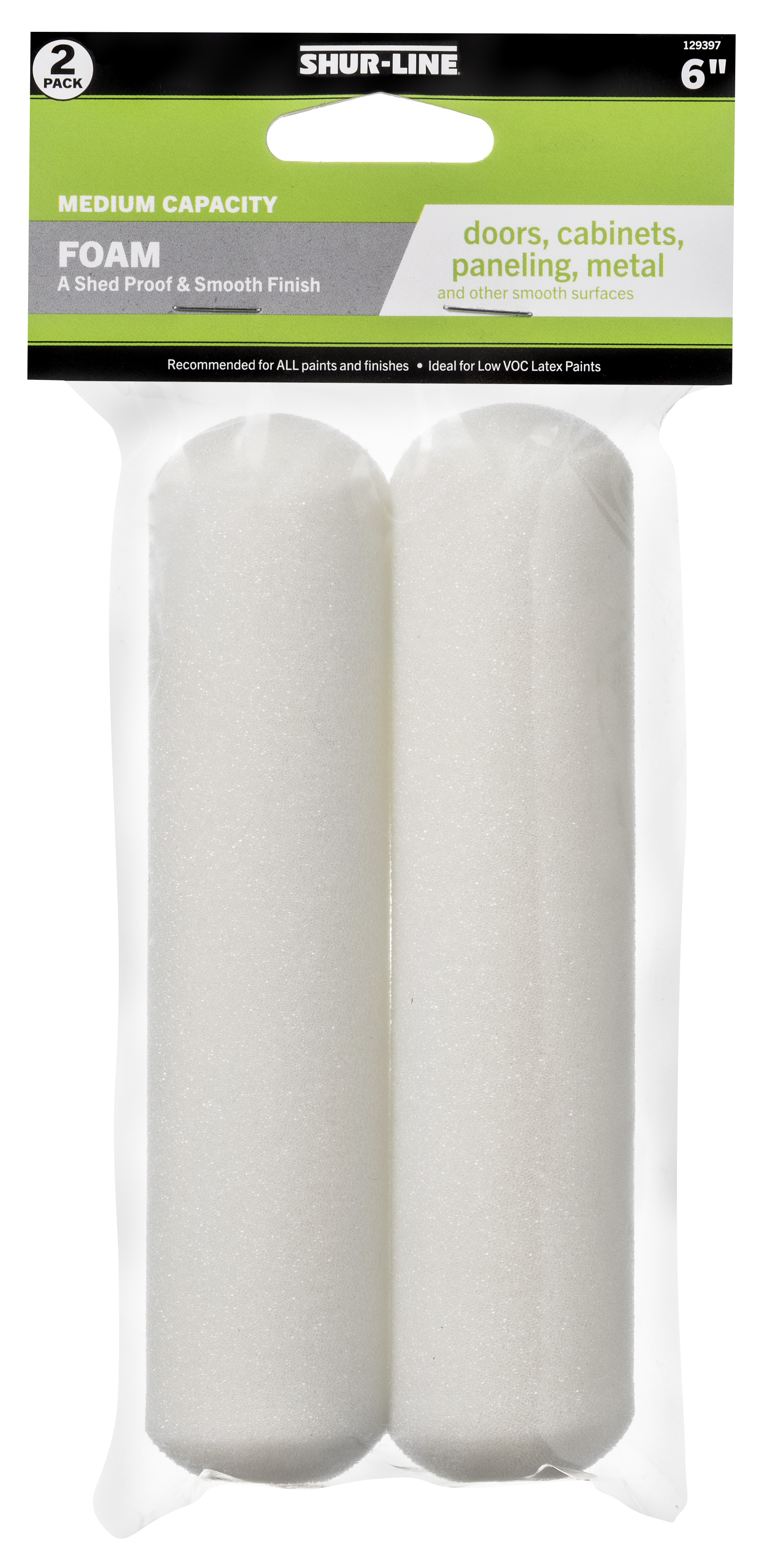 2PK Refill, 6” Foam Mini Roller Cover
