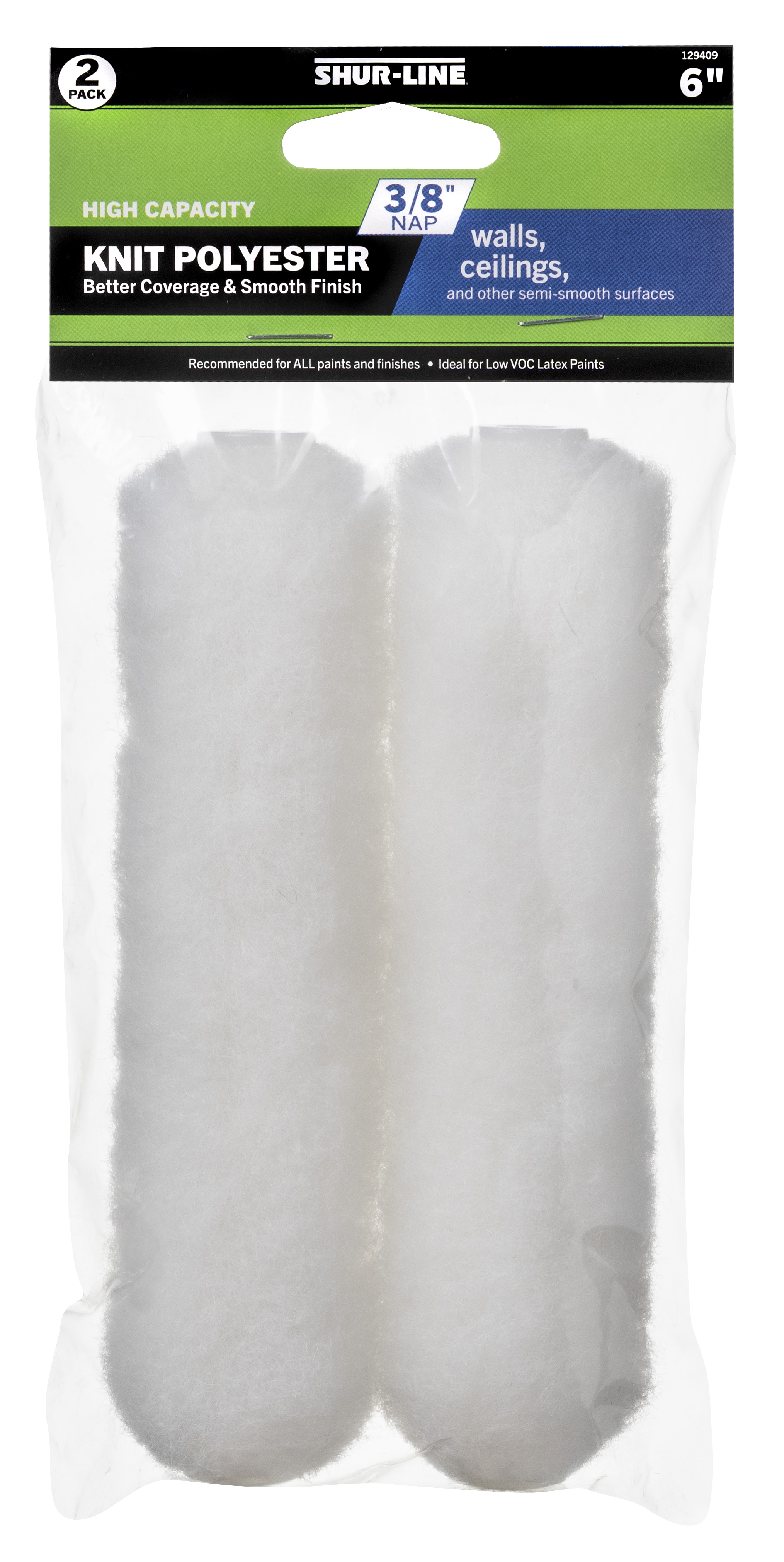 Better 2PK Refill, 6” Knit Mini Roller Cover 3/8